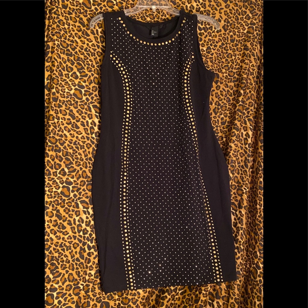 H & M Gold studded black stretch dress. NWOT